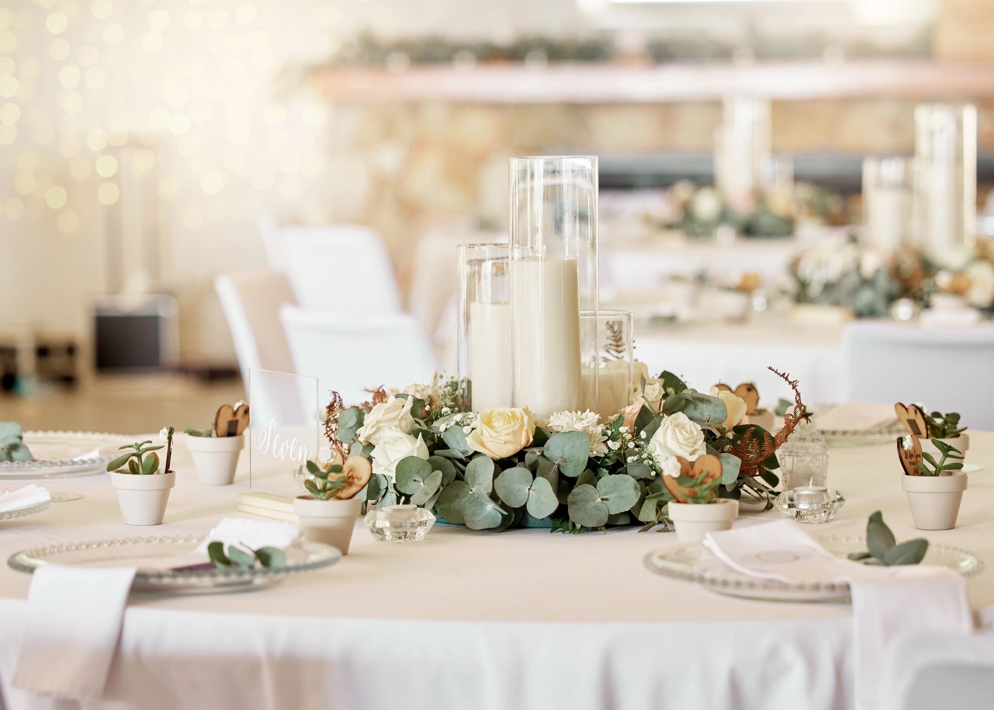 Wedding reception table decor